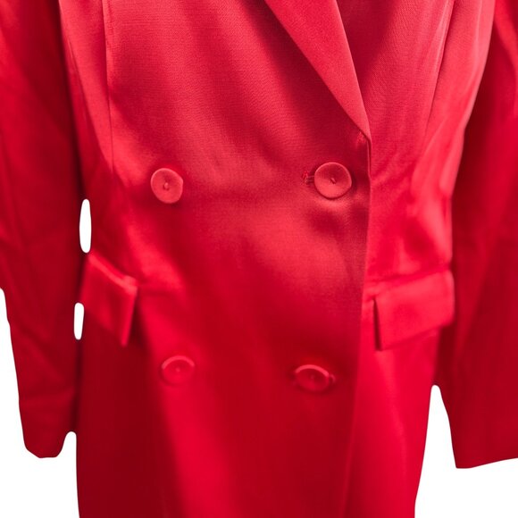 H&M Red Satin Double-Breasted Blazer Dress – Size Medium – NWT - Picture 2 of 9